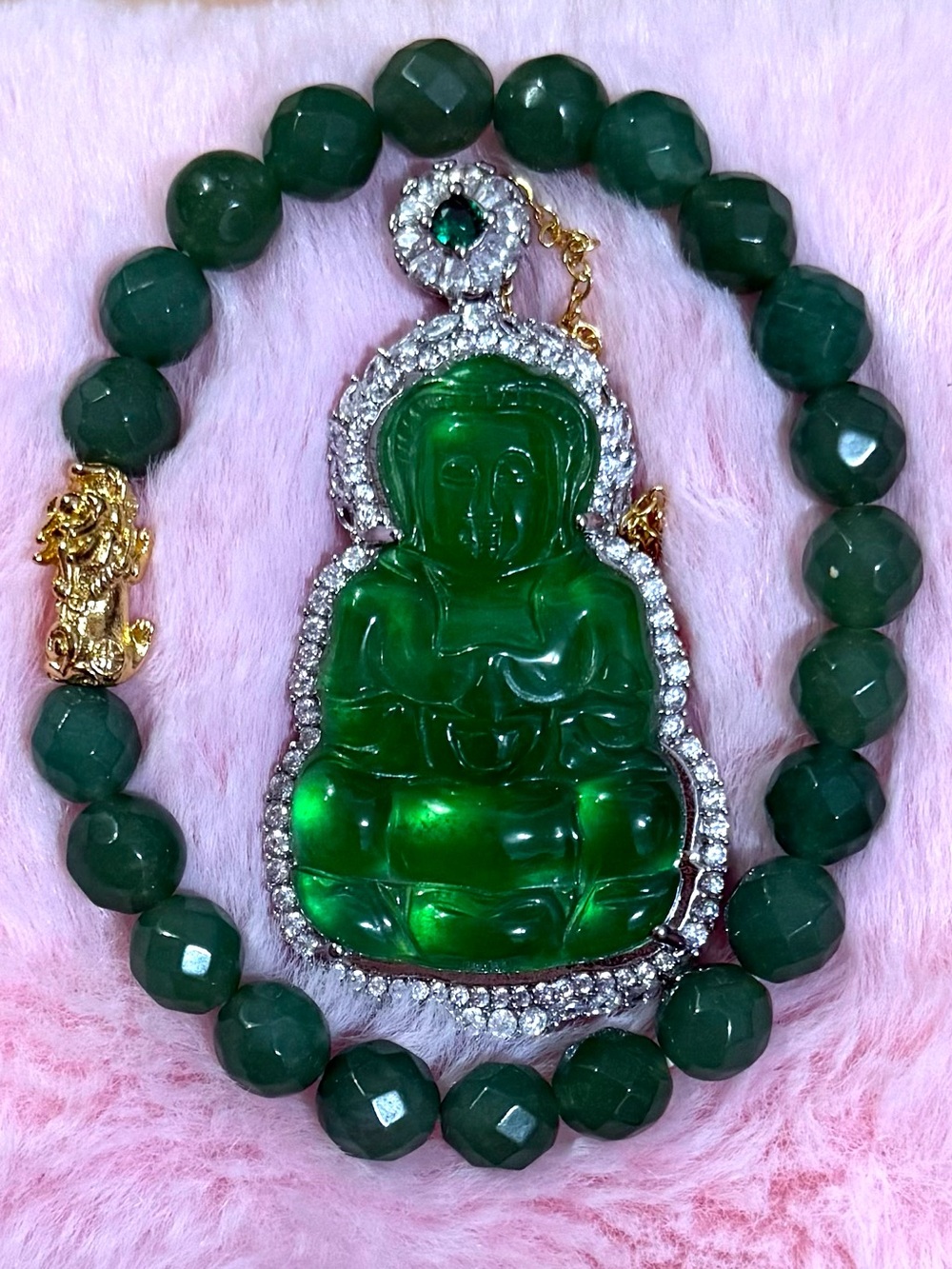 Certified Icy Natural Buddha Green Burma Jade Jadeite Necklace, Emerald Bracelet